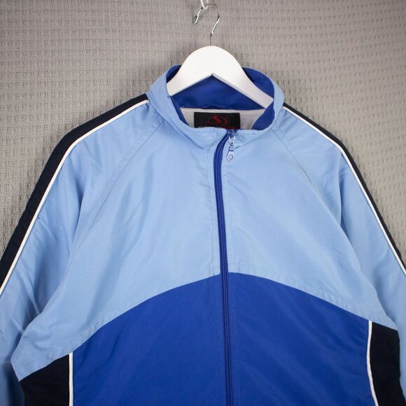 Sportek Cyber Blue Colourblock Track Jacket - Picture 3 of 7